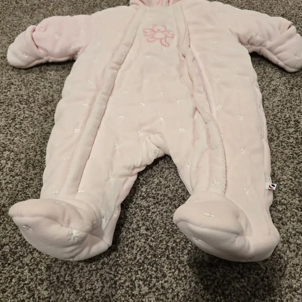 NEW NWT Baby Girl Infant Absorba Pink Fleece Thick Zip Snowsuit | Size 6 Months